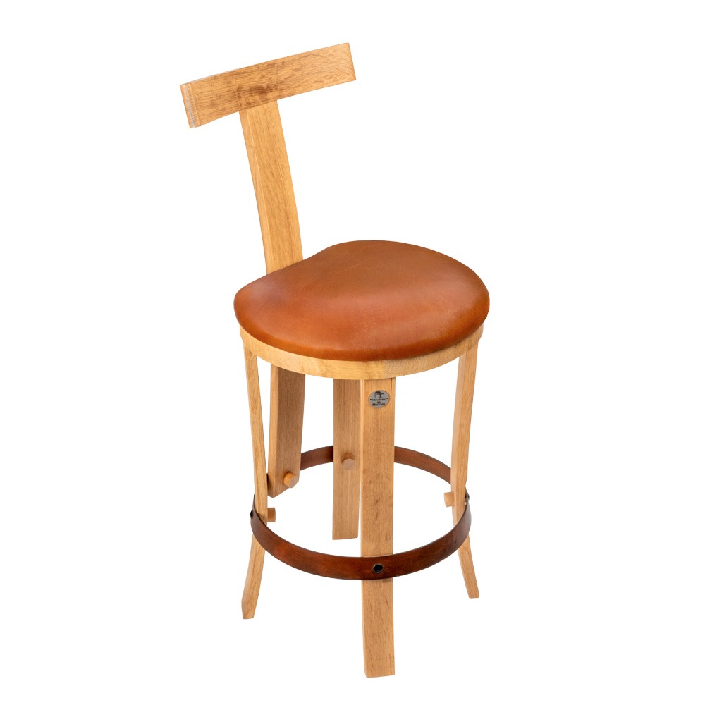 Chaise haute de cuisine assise cuir