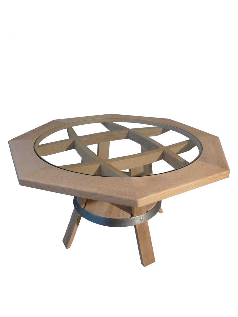 Table basse en bois recyclé "Octovin"
