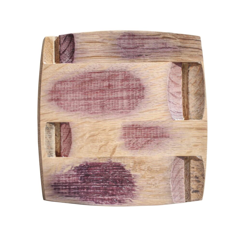 Plateau de présentation en bois recyclé couleur vin
