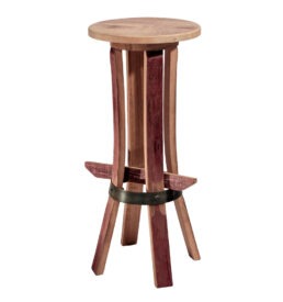 tabouret de bar en chêne recyclé acier bruni