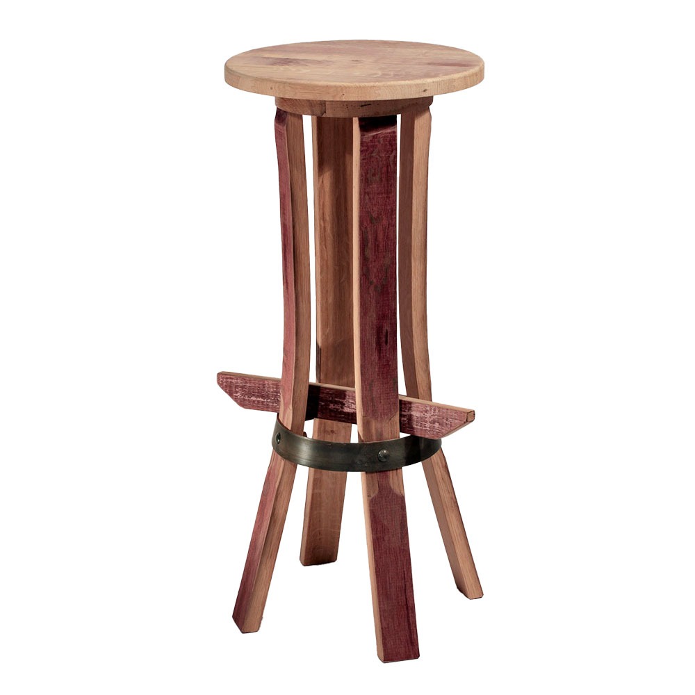 tabouret de bar en chêne recyclé acier bruni